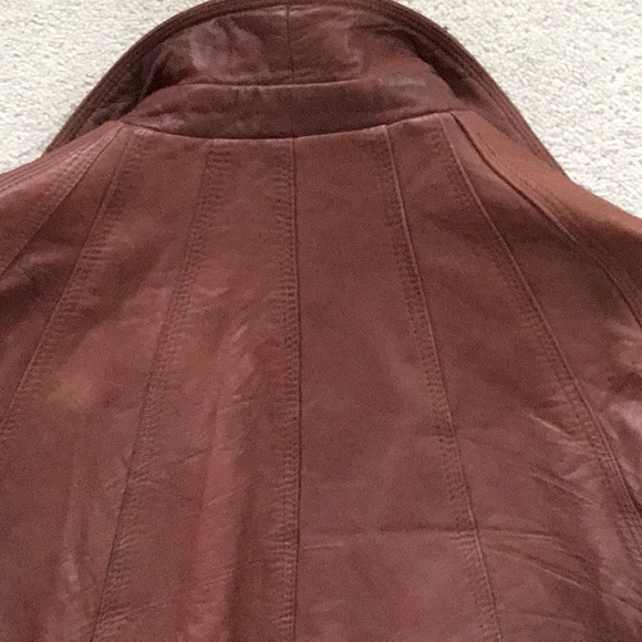 100% genuine Leather brown Jacket size L - Picture 4 of 8